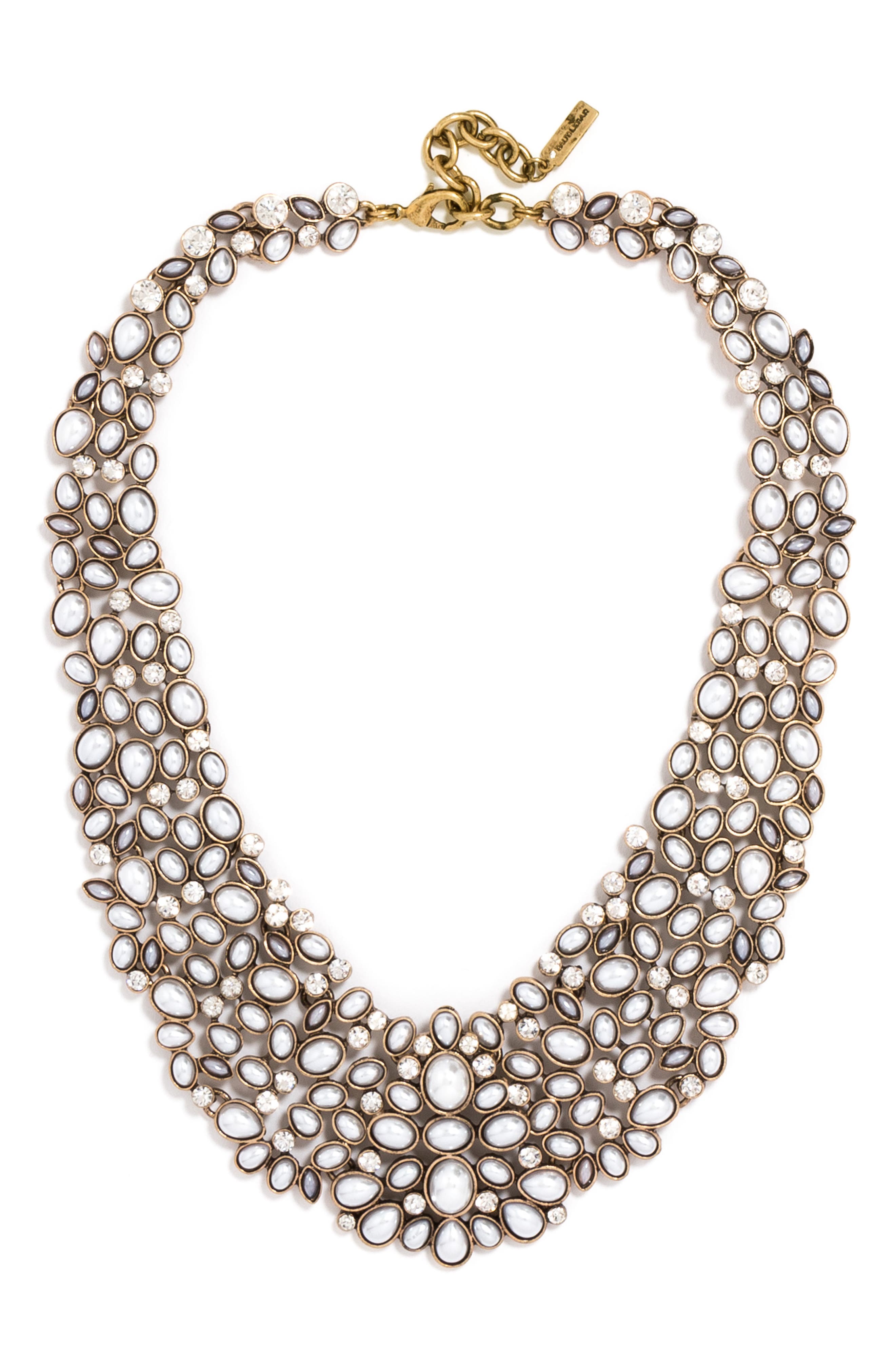 Collar  Bib Necklace Chunky Style Big Statement Necklace in Gold or Silver 